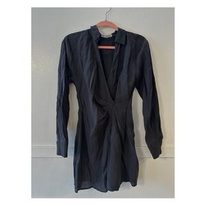 zara wrap long sleeve shirt dress